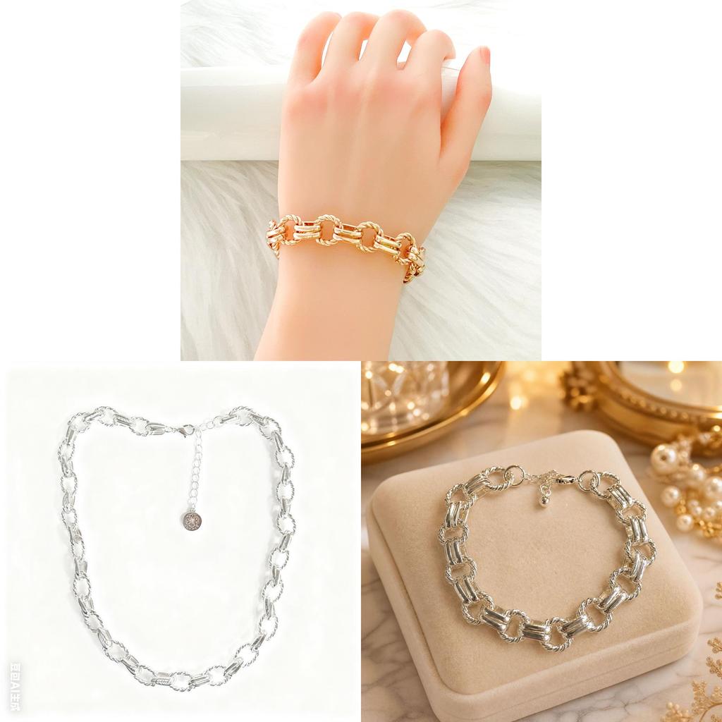 Gold And Silver Metal Chain Bracelet For Men And Women Fashion Accessories