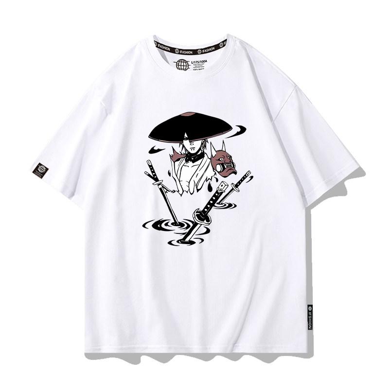 White Japanese Cartoon Childrens Tshirt Naruto Anime Pure Cotton Printed Parentchild Clothes Summer New Casual Tshirt