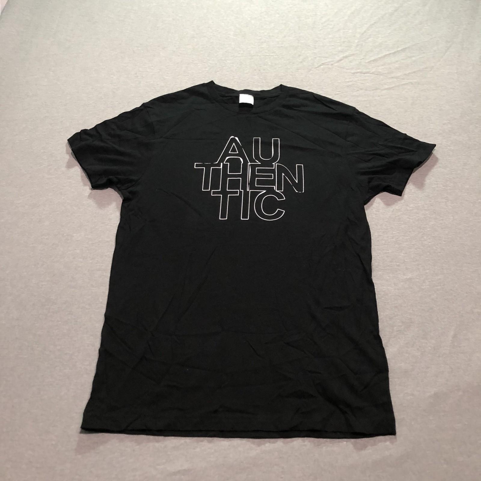 Women s T Shirt Large Graphic Print Authentic Minimalist Lounge Black Tee XL