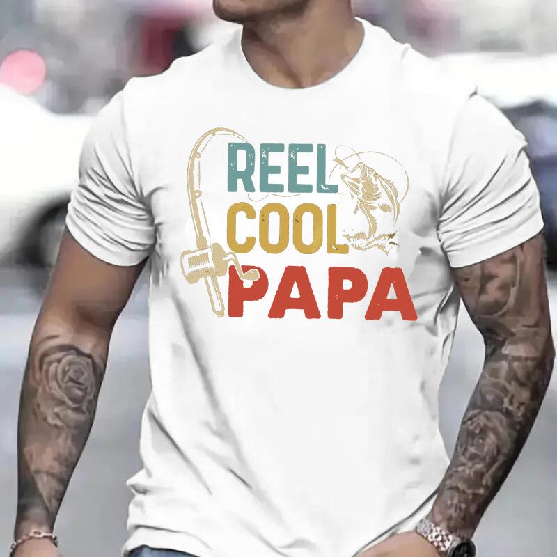 Vintage Reel Cool Dad Print Unisex Tshirt Fashion Fishing Lover Daddy Tee Casual Short Sleeve Streetwear Father Day Shirts Gifts