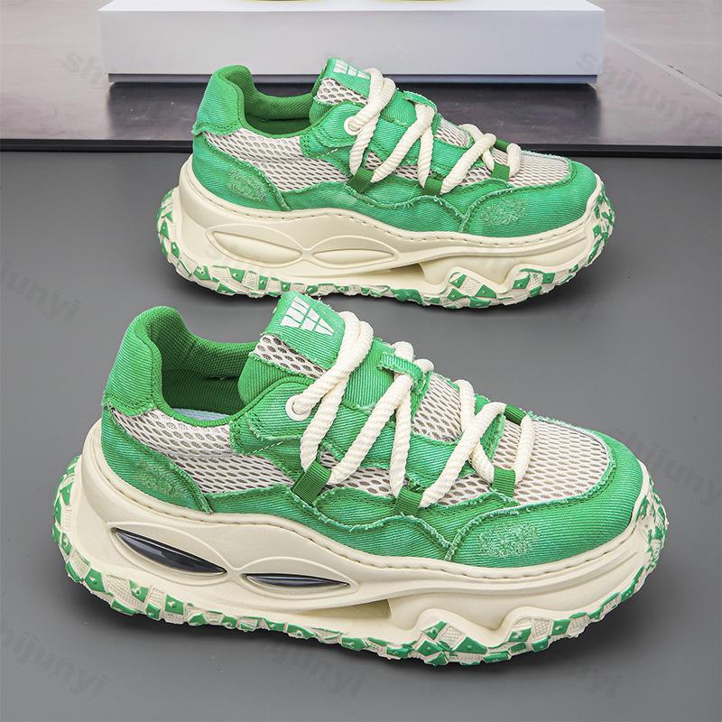 Fashion Niche Fashion Design Casual Non Slip Shoes for Men 2025 Autumn New Mesh Breathable Versatile Low Top Comfortable Chunky sneakers