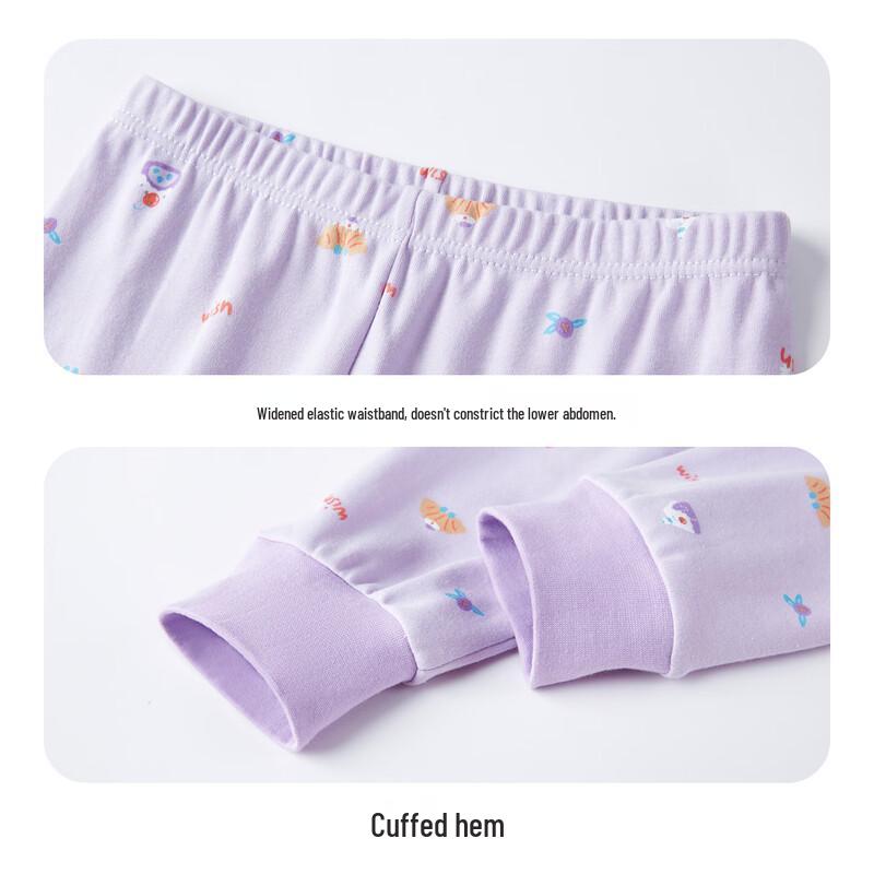 Girls' 7A Antibacterial 100% Cotton Thermal Underwear Set