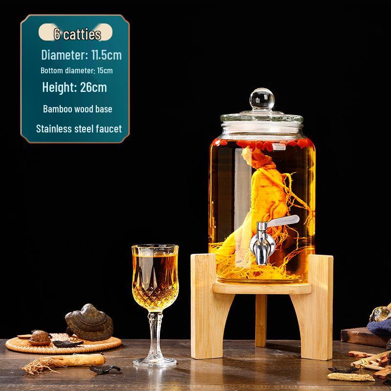 Glas-Infusionsbehälter mit Zapfhahn: 10-20 Jin Versiegelte Enzym- und Kimchi-Weinlagerung