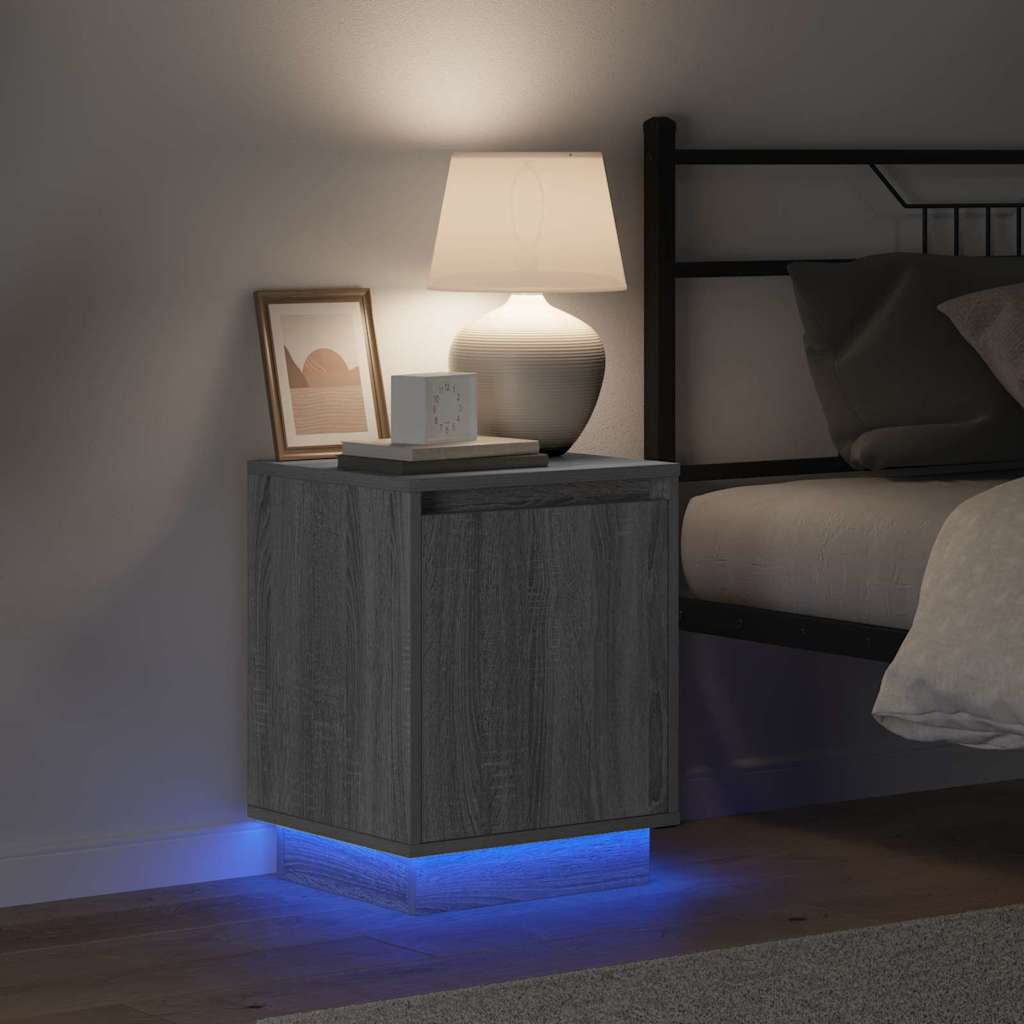 Nightstand Gray 39 x 34.5 x 50 cm Engineered Wood