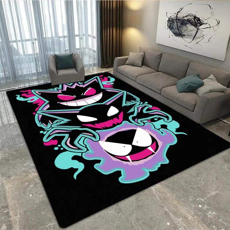 3D Pokémon Cute Gengar printed Carpet Living Room Bedroom Carpet Non-slip carpet home bedroom decor area rug Birthday Gift
