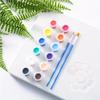 12-Color Acrylic Paint Strips with Plaster Doll for Kids DIY Graffiti, 3ml Each