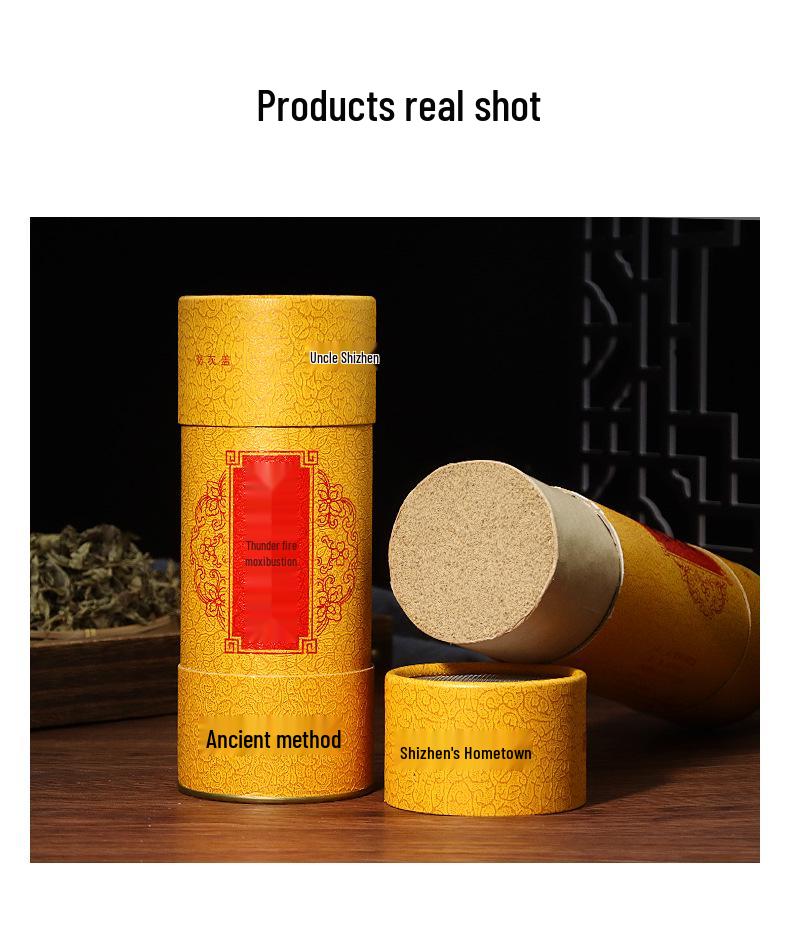 8cm Three-Year Aged Moxa Stick - Thick Pure Moxa Floss for Home Moxibustion Therapy