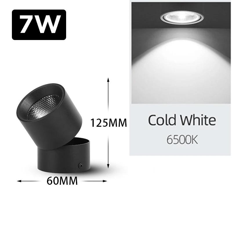 

7 Вт светодиодный потолочный светильник, складной, регулируемый на 90°, COB, настенный прожектор, потолочный светильник для гостиной, кухни, внутренний точечный светильник