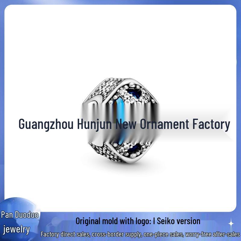 Pandora-Style White Copper Beads: Blue Series Heart of the Ocean & Dream Catcher Pendants