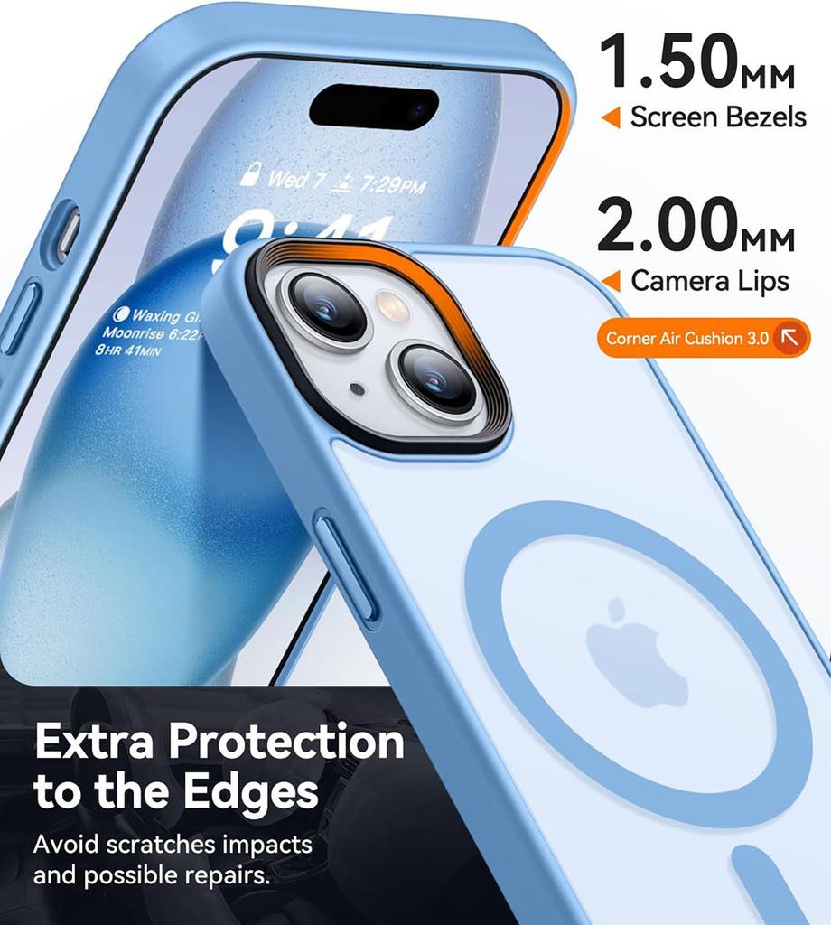Magnetic For Magsafa Hybrid Matte Hard Acrylic Case For iPhone 15 14 Plus 13 Pro Max Luxury Silicone Soft Shell Frosted Cover
