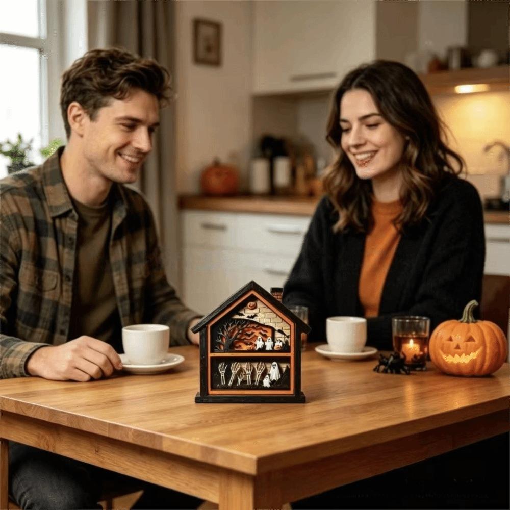 Layered Structure Halloween Haunted House Decoration Tabletop Halloween Decor