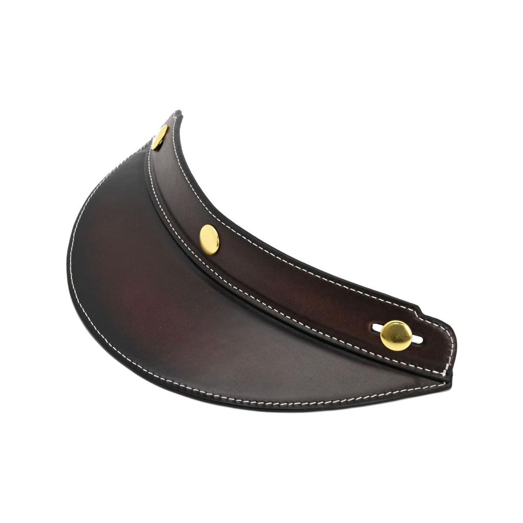 Marushin Vintage Leather Helmet Visor, Aged Dark Brown, One Size Fits Most