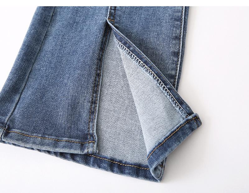 Women's Retro High-Waist Stretch Flared Jeans with Side Slits