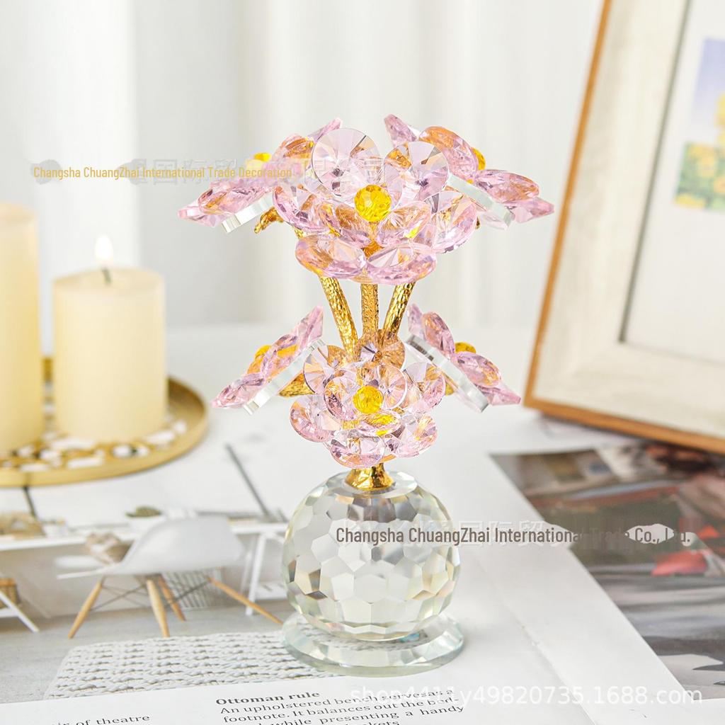 Ornament de lux Crystal Lotus – Sculptură ușoară decorativă pentru sufragerie sau verandă, cadou creativ de aniversare