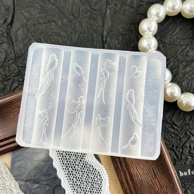 Transparent Nail Art Mold for DIY Bird and Leaf Designs
