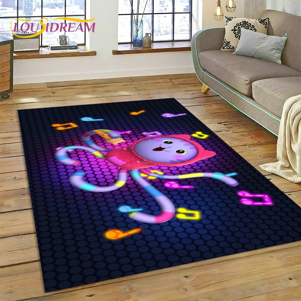 Cartoon Cute Gabbys Dollhouse Girl Rug Carpet for Living Room Bedroom Home Decor,Non-slip Decoration for Sofa Doormat Gifts Kid