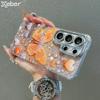 Sparkling Diamond Butterfly Pearl Pattern Case For Samsung S26 Ultra S25 S24 Plus S23 Ultra Soft Bling Glitter Silicone Cover