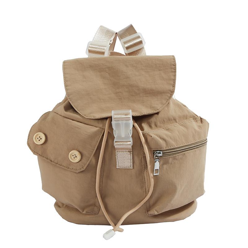 Korean-style niche design pocket butt backpack, college-style versatile student schoolbag, casual travel nyl backpack