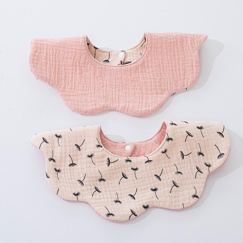 Double-Sided Waterproof Cotton Baby Bib - 360° Rotating, Breathable Gauze Saliva Towel