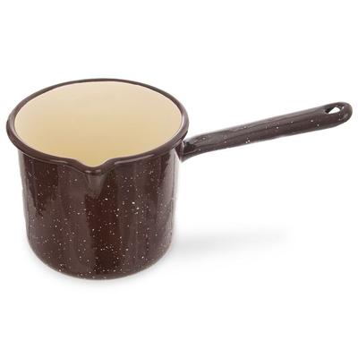 Enameled Saucepan Pot with Long Handle Traditional 12 Cm 1.2L