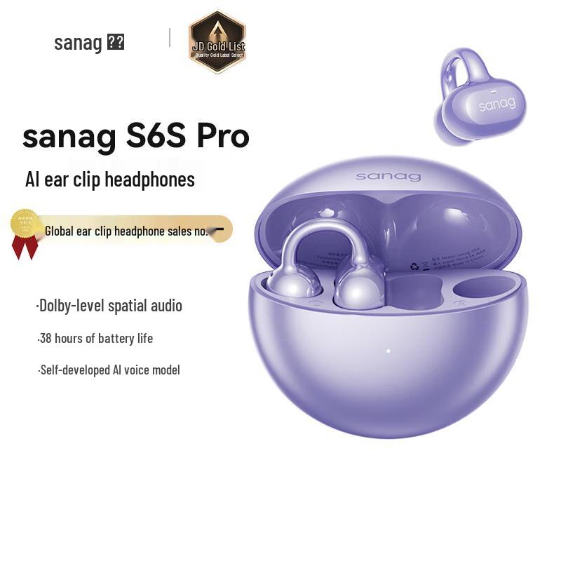 SANAG S6SPro AI Bluetooth Ear-clip Open-Ear Sport Earphones