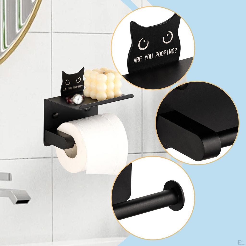 Stainless Steel Toilet Roll Holder with Shelf, Wall Mounted for Coffee, .