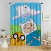 Adventure Times Home Interior Curtains 2 Pieces Elegant Room Curtains for Living Room Tulle for Bedroom Halloween Decoration