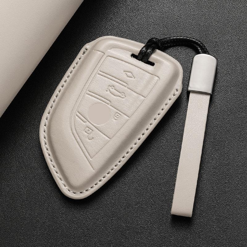 Leather Car Key Cover Case Protection Shell Keychain For Bmw G30 G20 X1 X2 X3 X4 X5 X6 X7 520 525 320I G01 G02 G05 G11 F15 F16