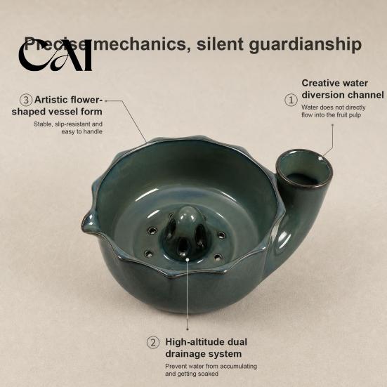 Small Tomato Cleaning Basin Ceramic Berry Washing Bowl, with Side Pouring Spout And Drain Fruit Colander Bowl Holes Design, Self Spinning Strainer,