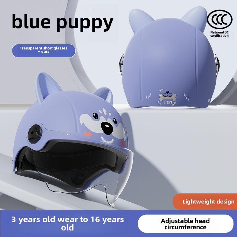 "3C Certified Kids' Winter Motorcycle Safety Helmet - Electric, Warm, Half-Helmet for Boys & Girls"