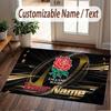 Custom Rug England Rugby Pattern Print Name Text Soft Non‑Slip Floor Carpet for Home Indoor Decoration