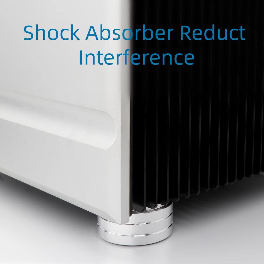 Monosaudio 4Pcs Insulator Speaker Audio Insulator Made of Aluminum Speaker Insulator Holds 400kg Weight Includes Ring Improves Audio Sound Quality