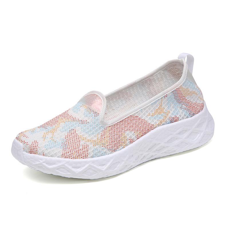 New mother shoes in couple walking shoes summer breathable fly-woven casual sports shoes