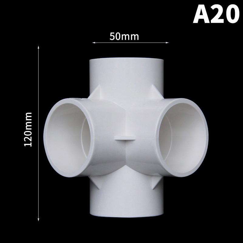 Heavy Duty PVC Pipe Coupler 20/25/32/40/50mm 3/4/5/6 Way 3D Connectors for Agricultural Irrigation DIY Pipe Rack Plumbing Repairs
