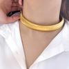 European Punk 18K Gold Titanium Steel Elastic Choker Necklace with Goose Throat Collar