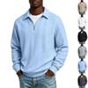 Mens Oversized Knit Polo Sweatshirt With Jacquard Collar Neck Long Sleeve Casual Streetwear Fall