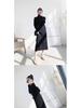 Women's Mid-Length Wool Knit Dress - Loose, Long Sleeve, Half-High Collar, Perfect for Layering Under Coats, Autumn & Winter Wear.