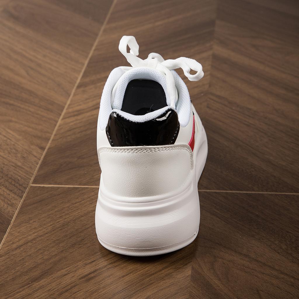 MCTIN Weiße Damenschuhe, Damen-PU-Leder-Sneaker, Sportschuhe, flache Schuhe, Übergröße 36–42