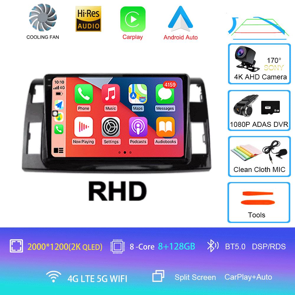 Android 14 For Toyota Previa 3 III XR50 Estima 2006 - 2019 Multimedia Blu-ray QLED Screen Navigation GPS No 2 Din Player