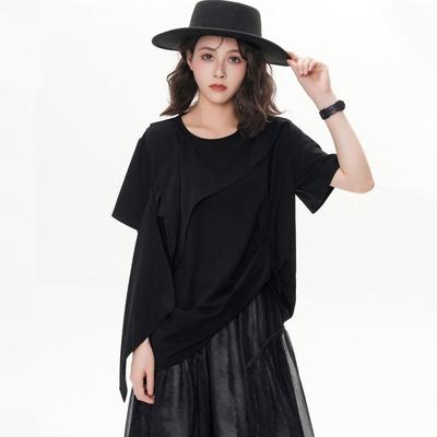 Short Sleeve Oversized Black Vintage Casual Loose Summer Tee T Shirt Women T-shirt Tops
