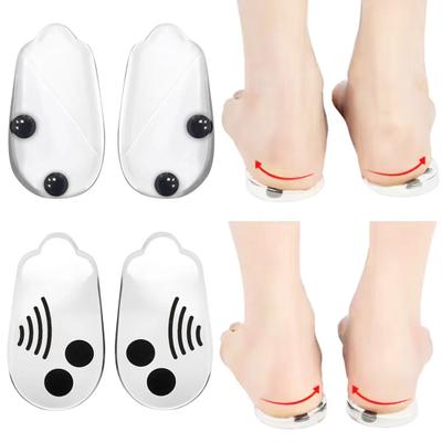 1 Pair Silicone Correction Insoles XO Type Leg Magnetic Therapy Shock-Absorbing Heel Pads for Orthopedic Support
