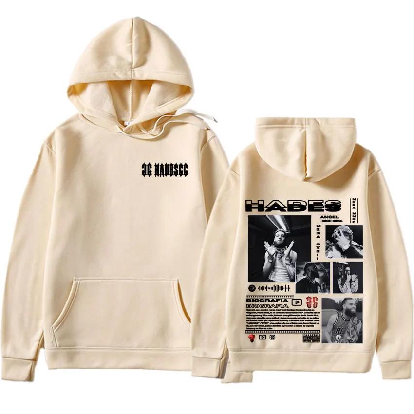 Rapper Hades66 Double Sided Print Hip Hop Graphic Mens Clothes Fashion Hoodie Oversized Sweatshirt Spring Autumn Casual Pullover