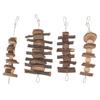 4Pcs Small Animal Chew Toy Applewood Hanging Rabbit Chew Toy for Guinea Hamsters Mice Parrot
