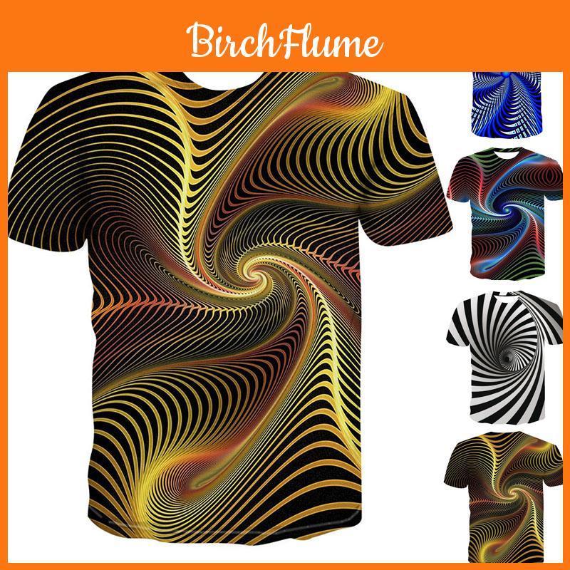 Lebhaftes Lustiges Hypnose 3D T-Shirt Mit Psychedelischem Buntem Druck Für Männer Und Frauen