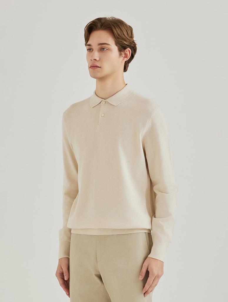 FERRAROMILANO Solid Long Sleeve Thierry Sweater Ivory (Am0Ets10161)