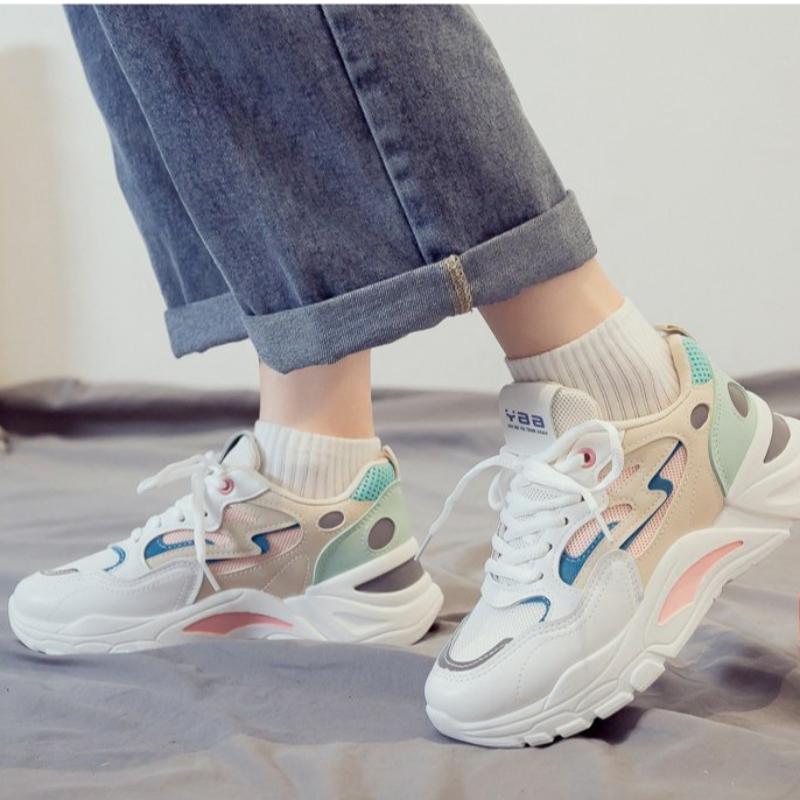 Mode Sneaker Damen Vulkanisierte Schuhe 2025Neu Weiblich Schwarz Weiß Plateau-Sneaker Dicke Sohle Lässige Damenschuhe