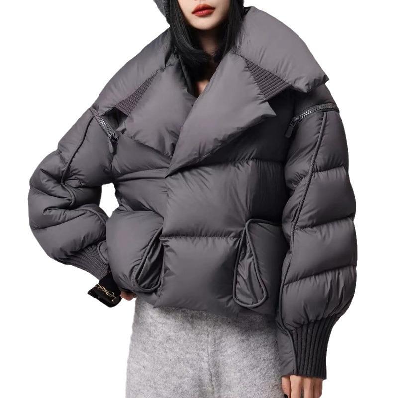 Women's Thickened 90% White Duck Down Short Jacket - Korean Style for Petite Figures