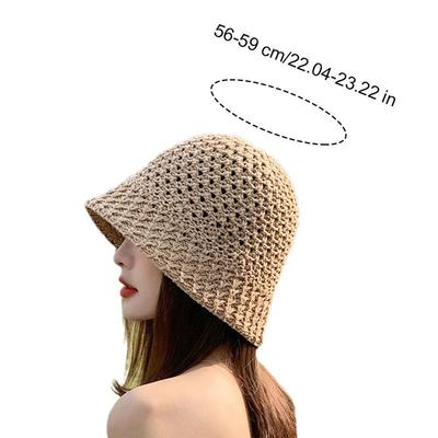 Dívčí Klobouk proti slunci Široký okraj Poddajné letní klobouky Pro ženy Pláž Panama Slaměná kupole Weave Klobouk Femme Shade Hat Dámské klobouky