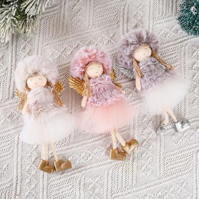 1PC înger de pluș păpușă de Crăciun pandantive agățate Cadouri de pluș DIY ornamente de picături Festival Favor Decoratiuni pentru brad de Crăciun