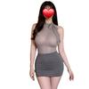 Sex underwear sexy perspective tight hip skirt pure desire nightdress ribbon beautiful back office secretary uniform qqny